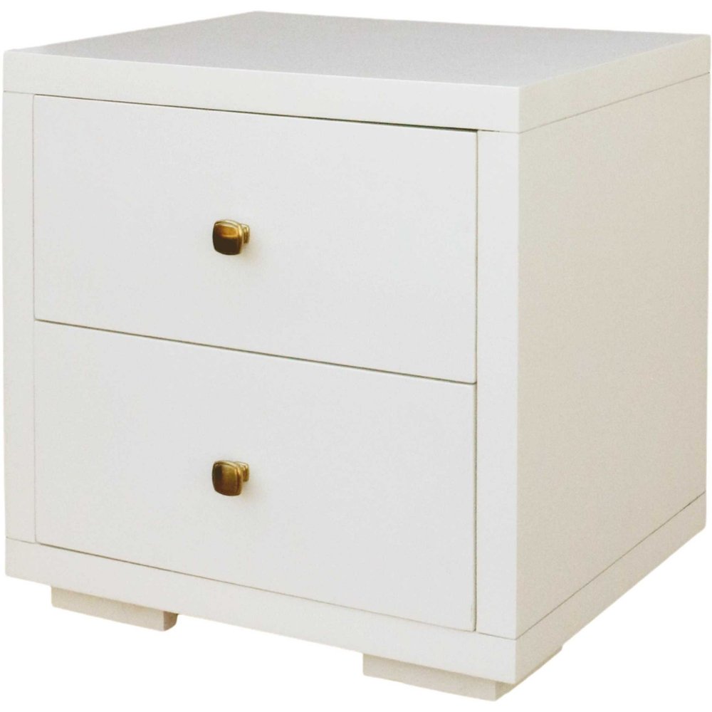 Moma White Wood Platform Queen Bed With Two Nightstands