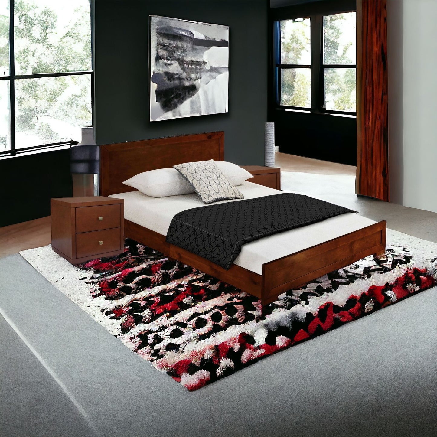 Black Wood Queen With Yes Bed Frame