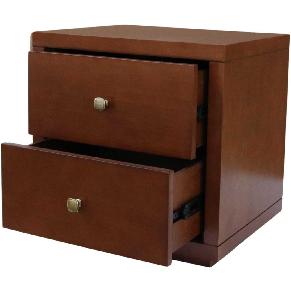 Moma Oak Wood Platform Queen Bed With Two Nightstands HomeRoots