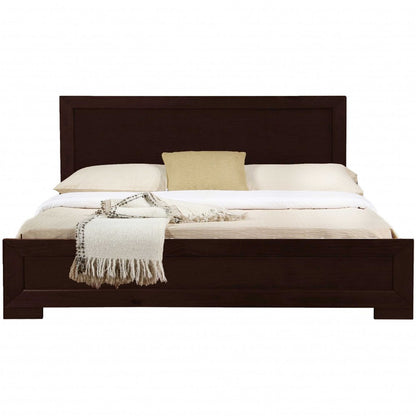 Moma Espresso Wood Platform Queen Bed With Two Nightstands HomeRoots