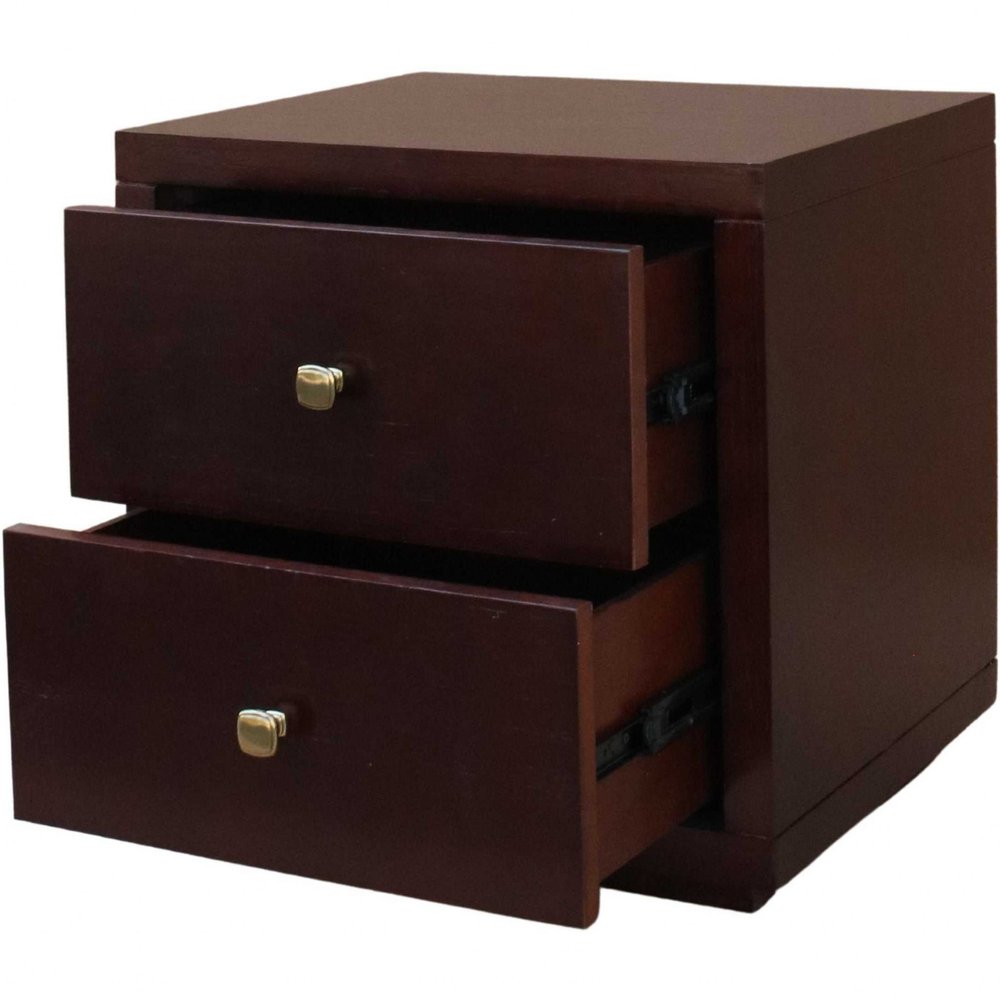 Moma Espresso Wood Platform Queen Bed With Two Nightstands — view 5