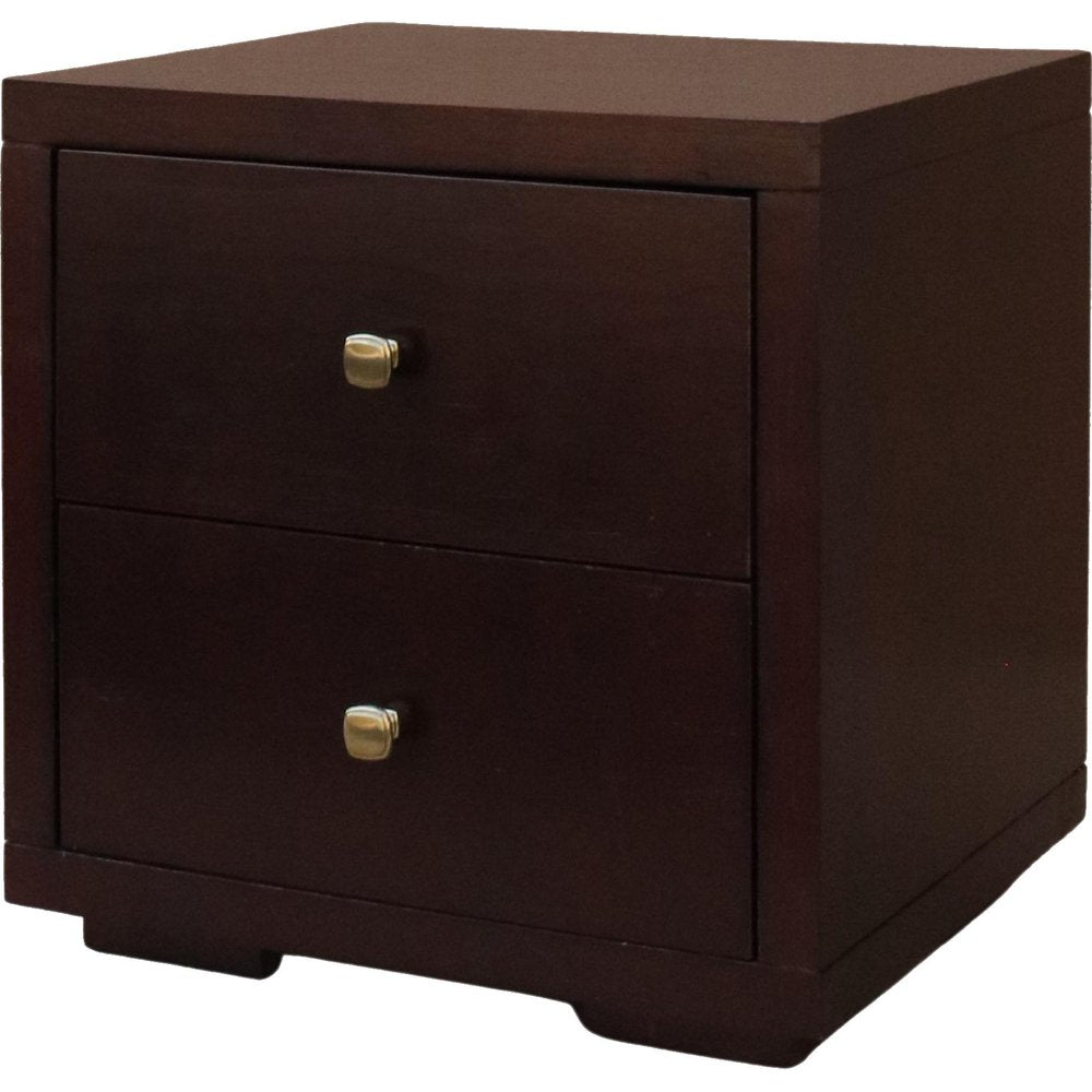 Moma Espresso Wood Platform Queen Bed With Two Nightstands — view 10