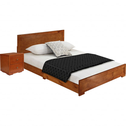 Moma Black Wood Platform Twin Bed With Nightstand