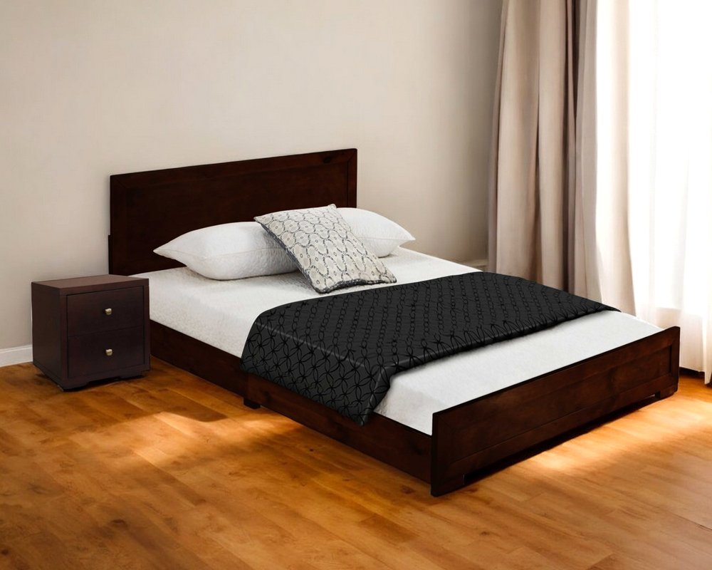 Moma Oak Wood Platform Queen Bed With Two Nightstands HomeRoots