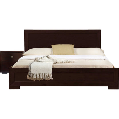 Moma Oak Wood Platform Queen Bed With Two Nightstands HomeRoots