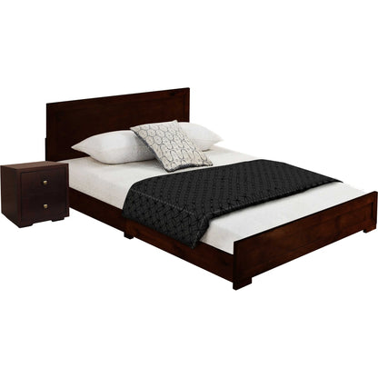 Moma Black Wood Platform Twin Bed With Nightstand