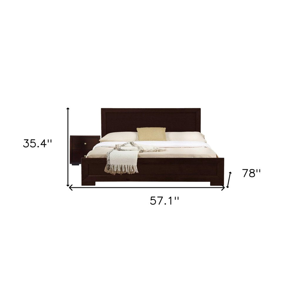 Moma Oak Wood Platform Queen Bed With Two Nightstands HomeRoots