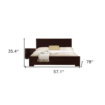 Moma Oak Wood Platform Queen Bed With Two Nightstands HomeRoots