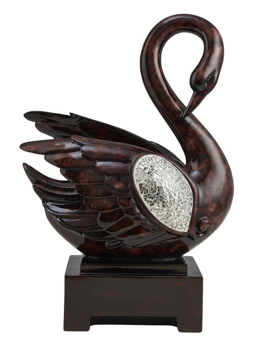 17" Marbleized Cherry Brown Dove Figurine Sculpture HomeRoots