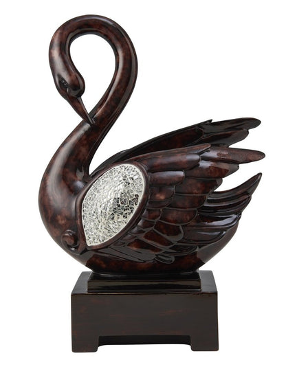 17" Marbleized Cherry Brown Dove Figurine Sculpture HomeRoots