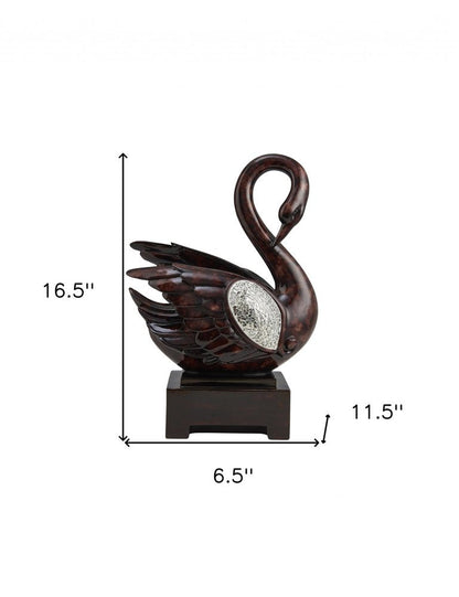 17" Marbleized Cherry Brown Dove Figurine Sculpture HomeRoots
