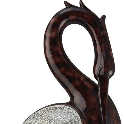 27" Marbleized Cherry Brown Polyresin Crane Figurine Sculpture HomeRoots