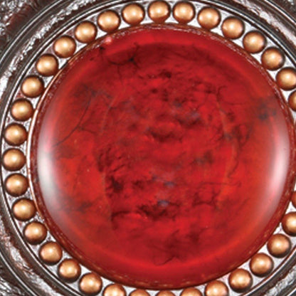 21" Red And Brown Round Polyresin Decorative Plaque HomeRoots