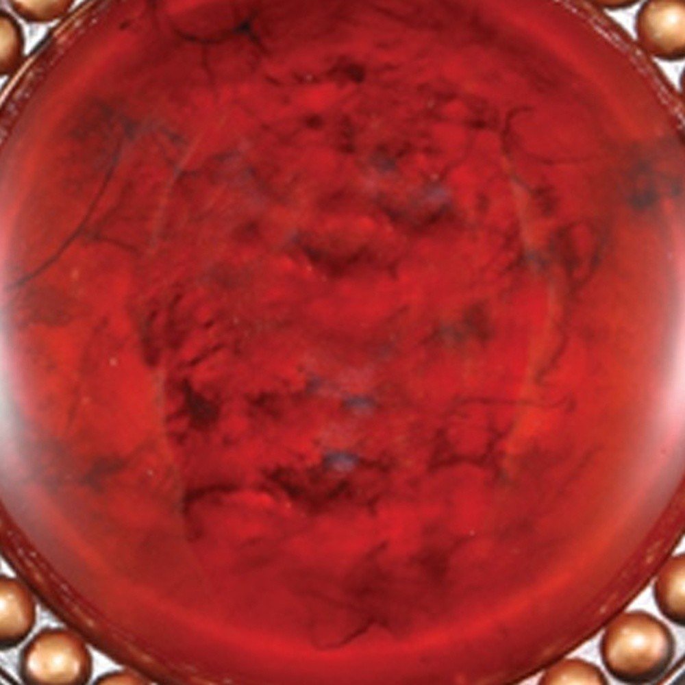 21" Red And Brown Round Polyresin Decorative Plaque HomeRoots