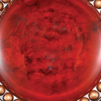 21" Red And Brown Round Polyresin Decorative Plaque HomeRoots