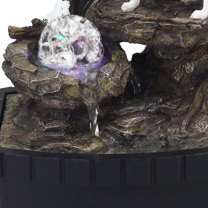 10" Black Polyresin Wolf Tabletop Fountain Sculpture HomeRoots