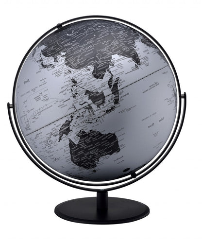21" Black And Silver Modern Polyresin Globe HomeRoots