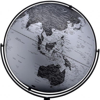21" Black And Silver Modern Polyresin Globe HomeRoots