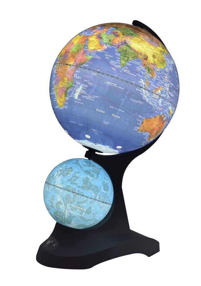 18" Blue Black And Navy Polyresin Dual Globe HomeRoots