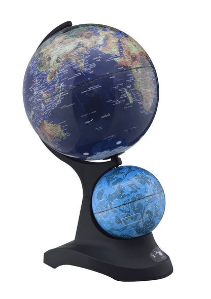 18" Blue Black And Navy Polyresin Dual Globe HomeRoots