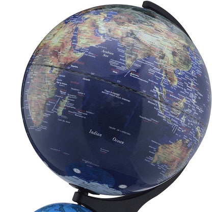 18" Blue Black And Navy Polyresin Dual Globe HomeRoots
