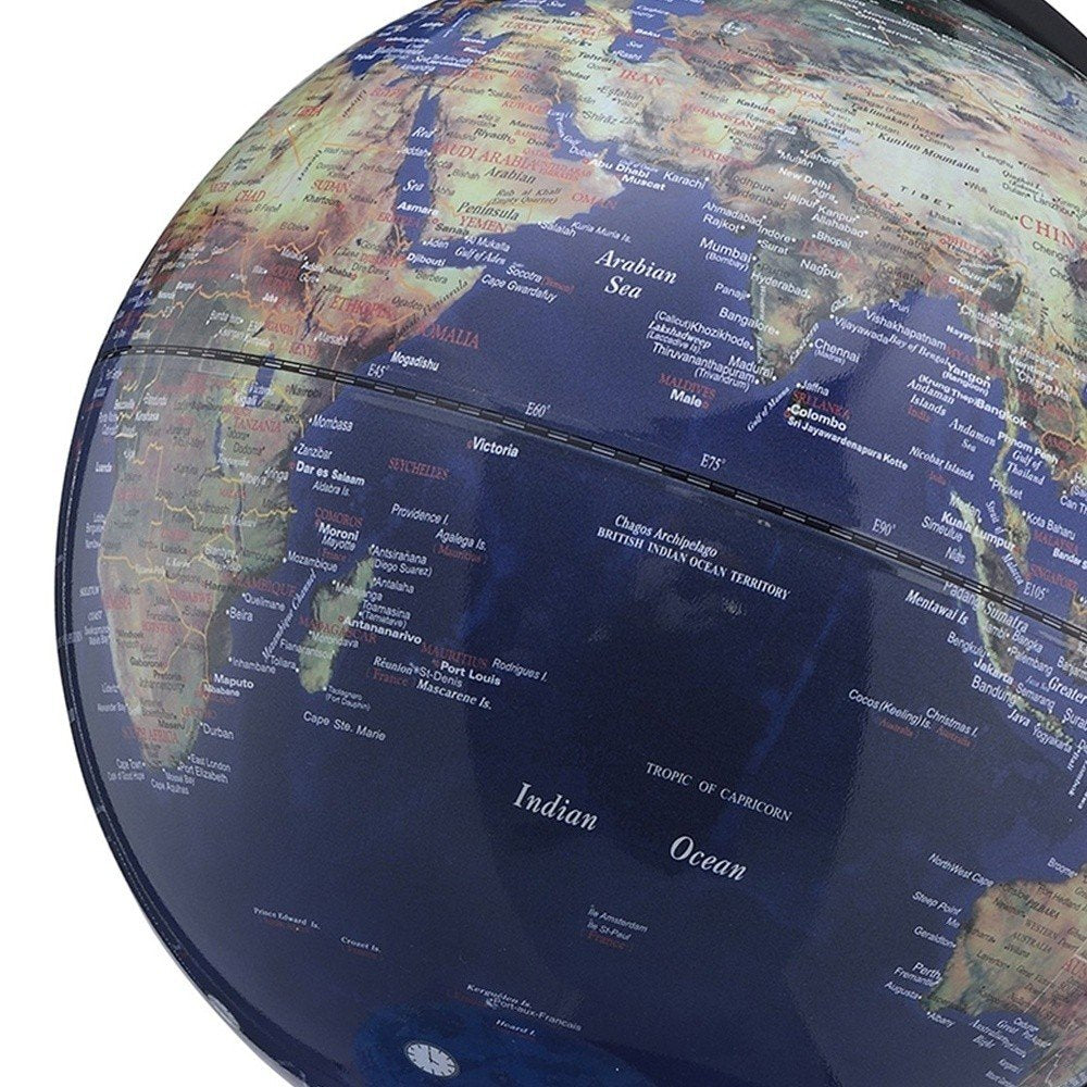 18" Blue Black And Navy Polyresin Dual Globe HomeRoots