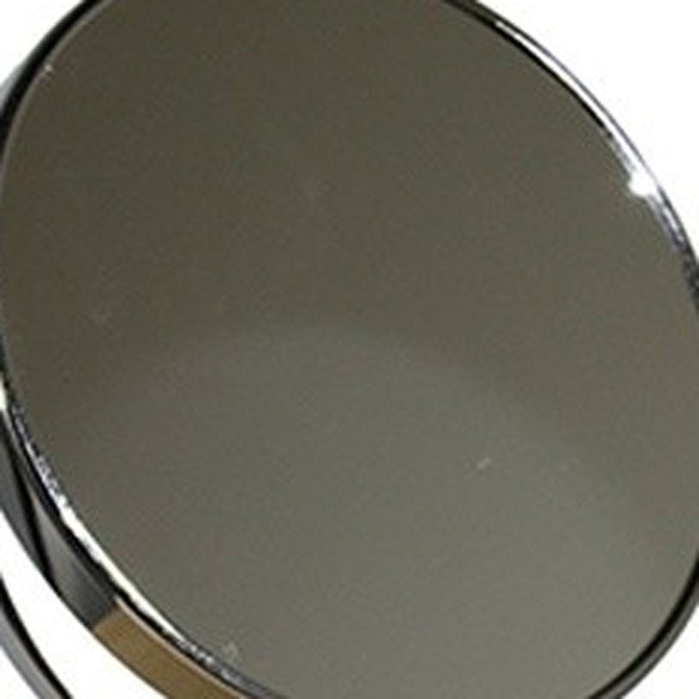 12" Silver Round Metal Framed Makeup Shaving Tabletop Mirror