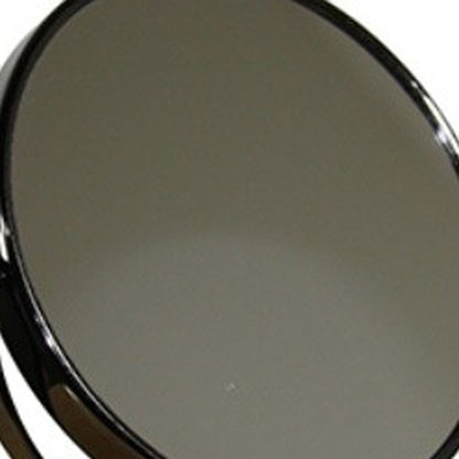 9" Black Round Metal Framed Makeup Shaving Tabletop Mirror