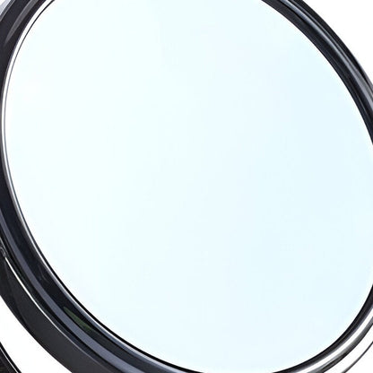 9" Black Round Metal Framed Makeup Shaving Tabletop Mirror HomeRoots
