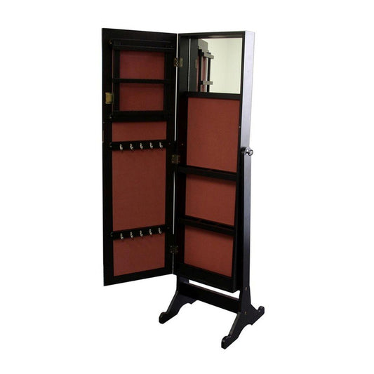 57" Brown Wood Freestanding Framed Cheval Mirror HomeRoots