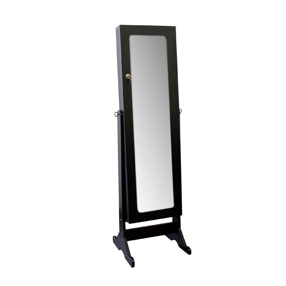 57" Brown Wood Freestanding Framed Cheval Mirror HomeRoots