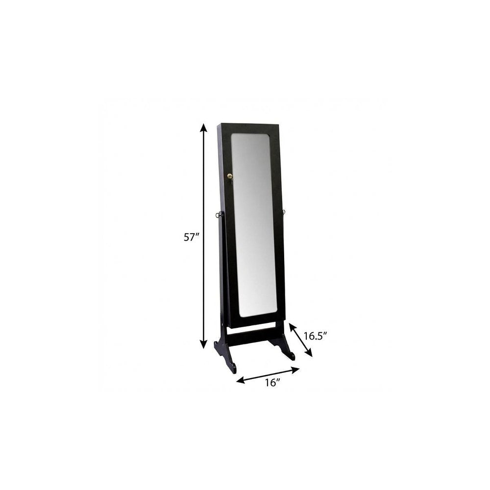 57" Brown Wood Freestanding Framed Cheval Mirror HomeRoots