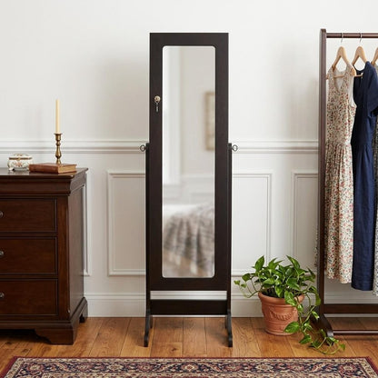 57" Brown Wood Freestanding Framed Cheval Mirror HomeRoots