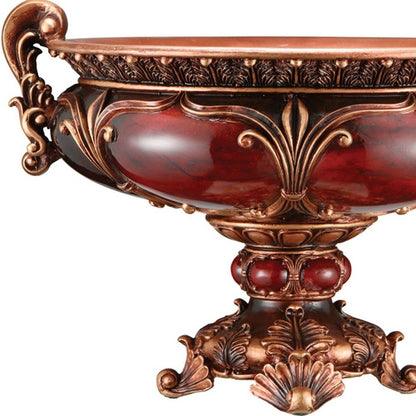 10" Brown And Gold Polyresin Decorative Bowl HomeRoots