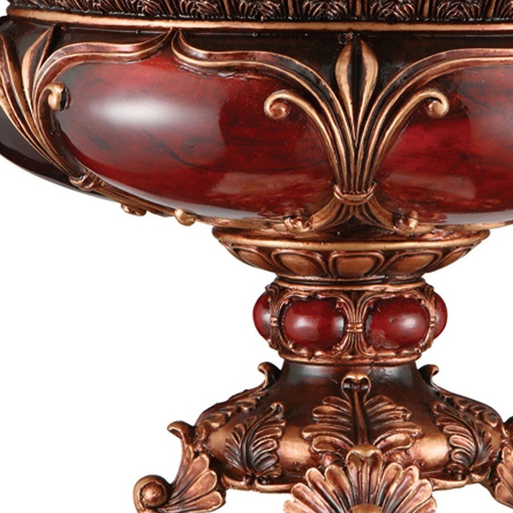 10" Brown And Gold Polyresin Decorative Bowl HomeRoots