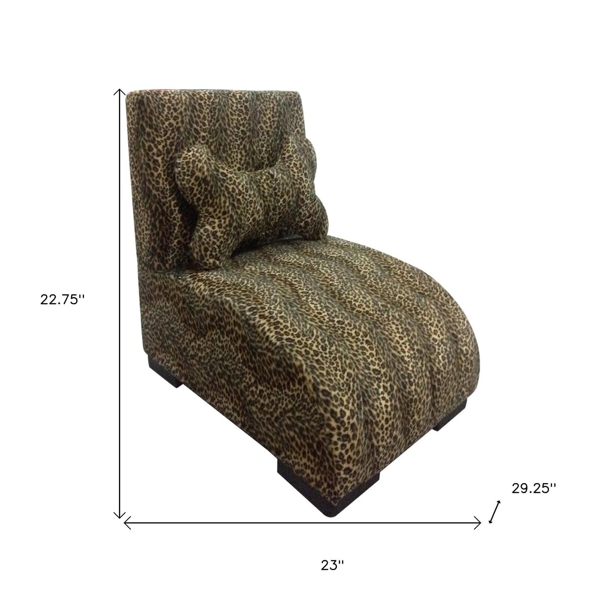 23" Cheetah Print Upholstered Chaise Lounge Dog Bed with Pillow - FurniFindUSA