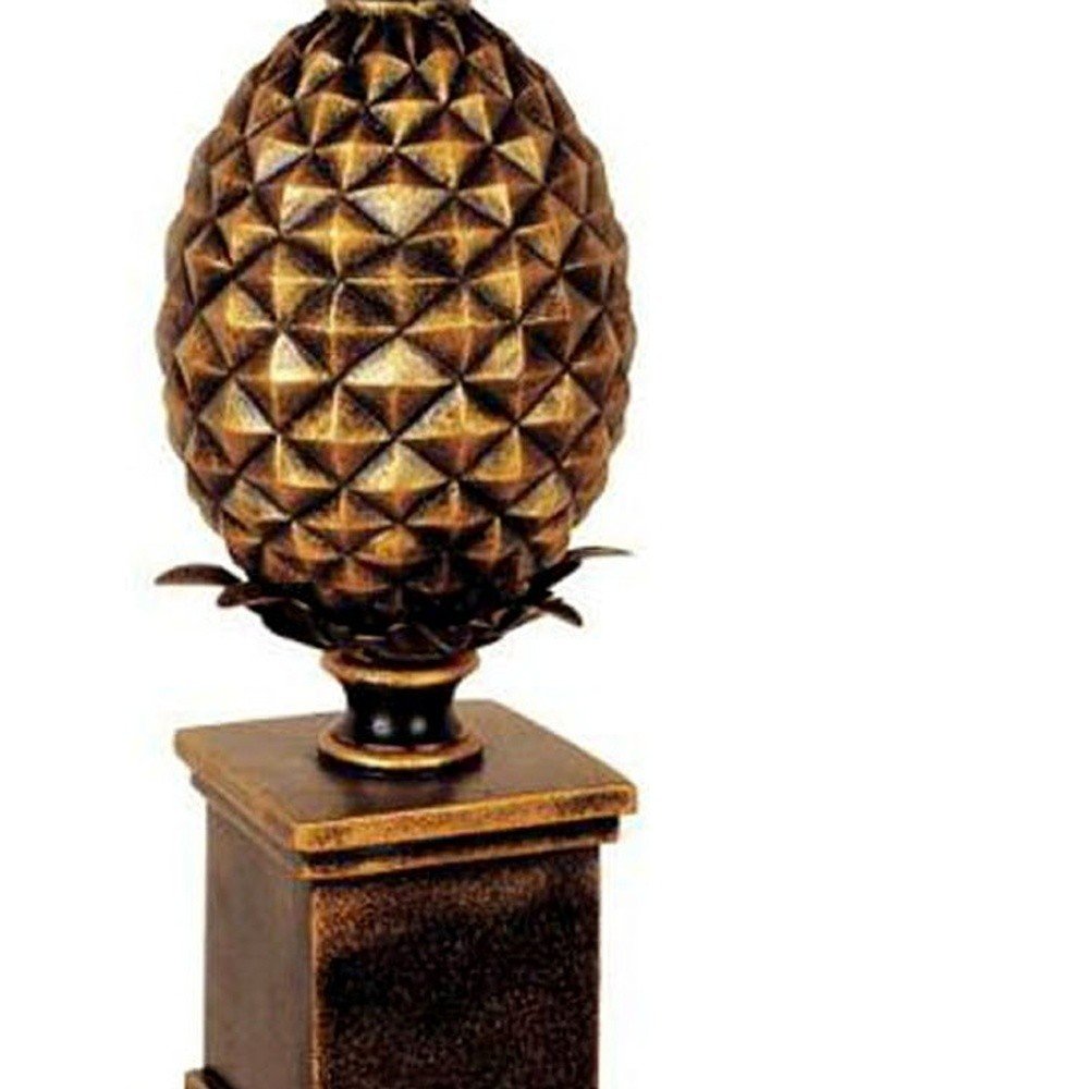 32" Gold Metal Pineapple Table Lamp With Gold Classic Empire Shade — view 4