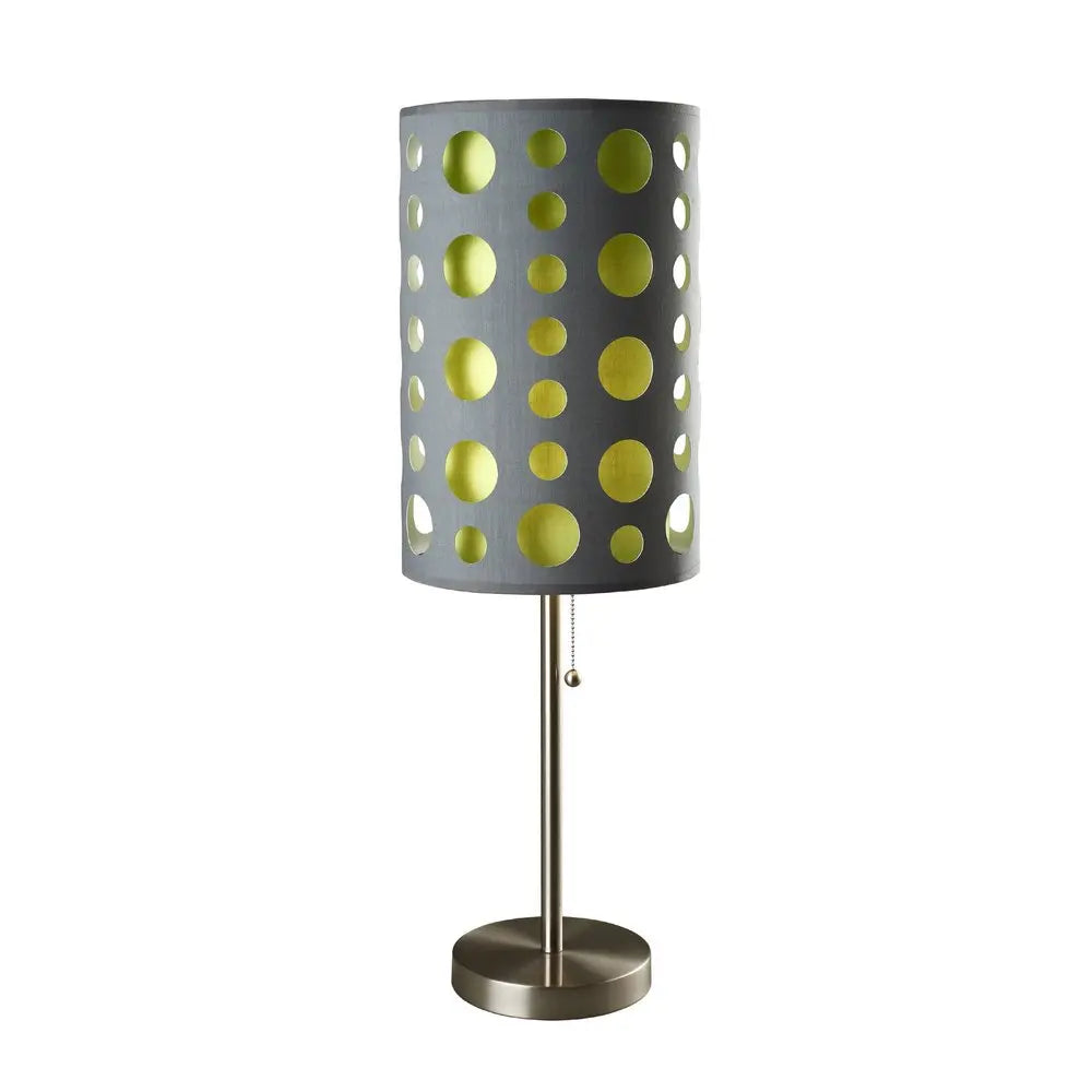 33" Gray and Green Mod Dot Novelty Table Lamp HomeRoots