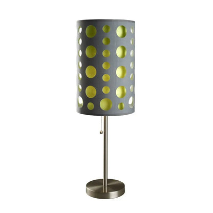33" Gray and Green Mod Dot Novelty Table Lamp HomeRoots