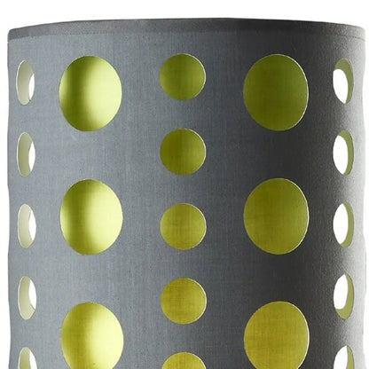 33" Gray and Green Mod Dot Novelty Table Lamp HomeRoots