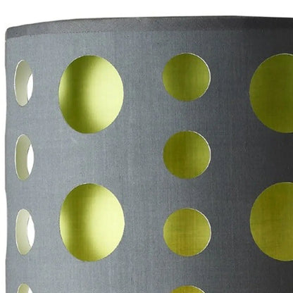 33" Gray and Green Mod Dot Novelty Table Lamp HomeRoots