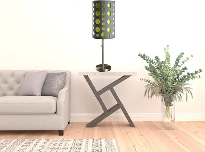 33" Gray and Green Mod Dot Novelty Table Lamp HomeRoots