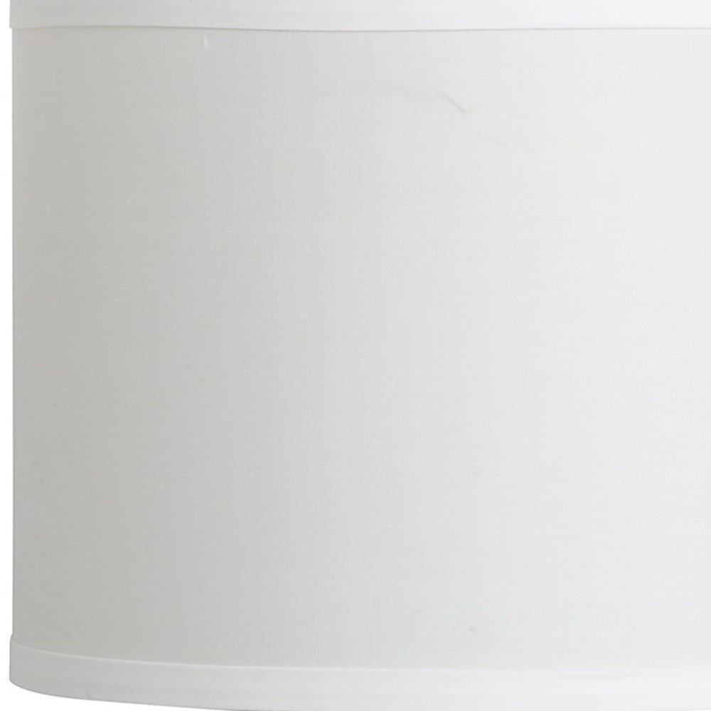 19" Silver Bedside Table Lamp With White Drum Shade HomeRoots