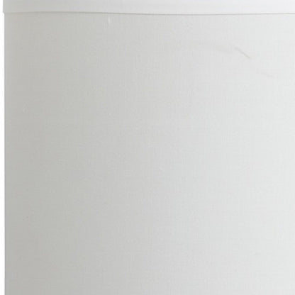 19" Silver Bedside Table Lamp With White Drum Shade HomeRoots
