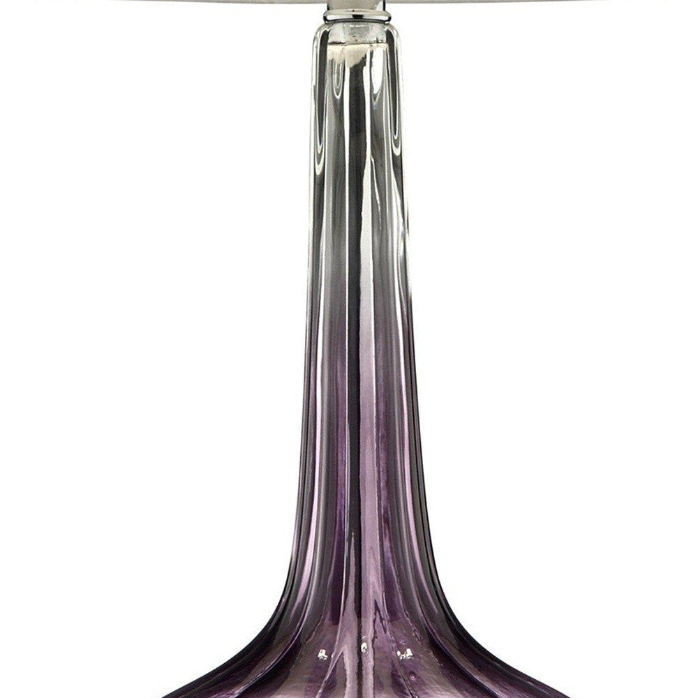 30" Purple Ombre Glass Table Lamp with Beige Shade HomeRoots