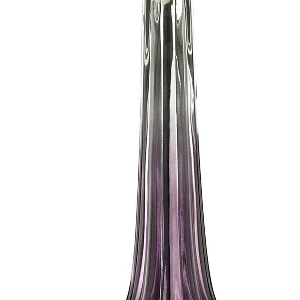 30" Purple Ombre Glass Table Lamp with Beige Shade HomeRoots