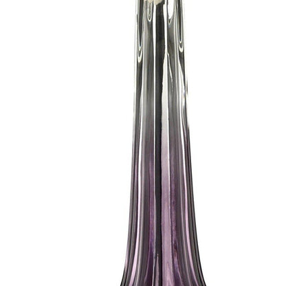 30" Purple Ombre Glass Table Lamp with Beige Shade HomeRoots