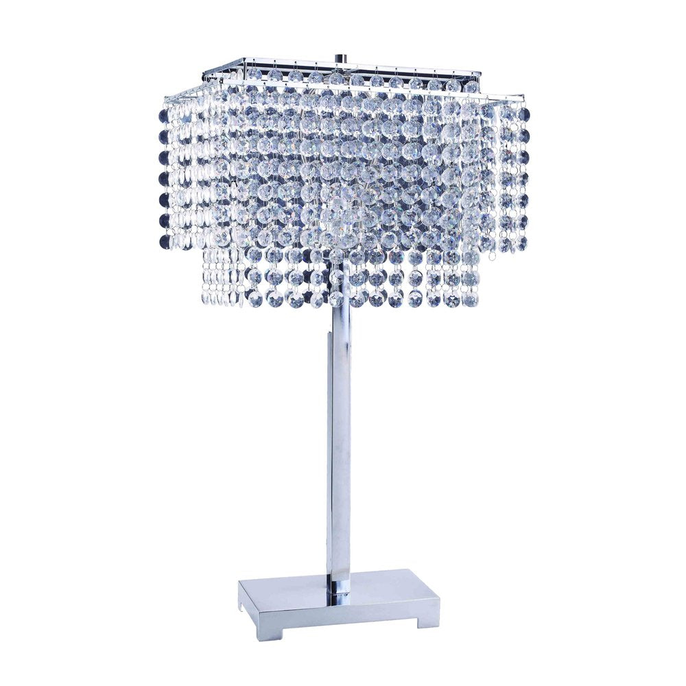 Bling Glam Faux Crystal Rectangular Table Lamp — view 1