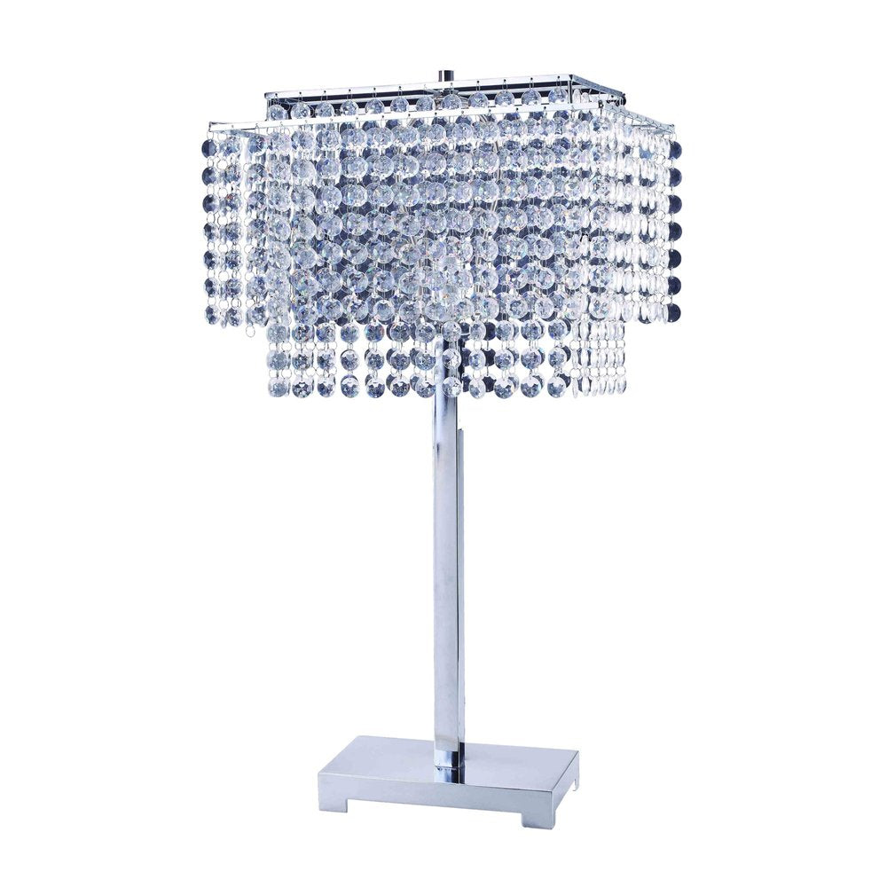 Bling Glam Faux Crystal Rectangular Table Lamp HomeRoots