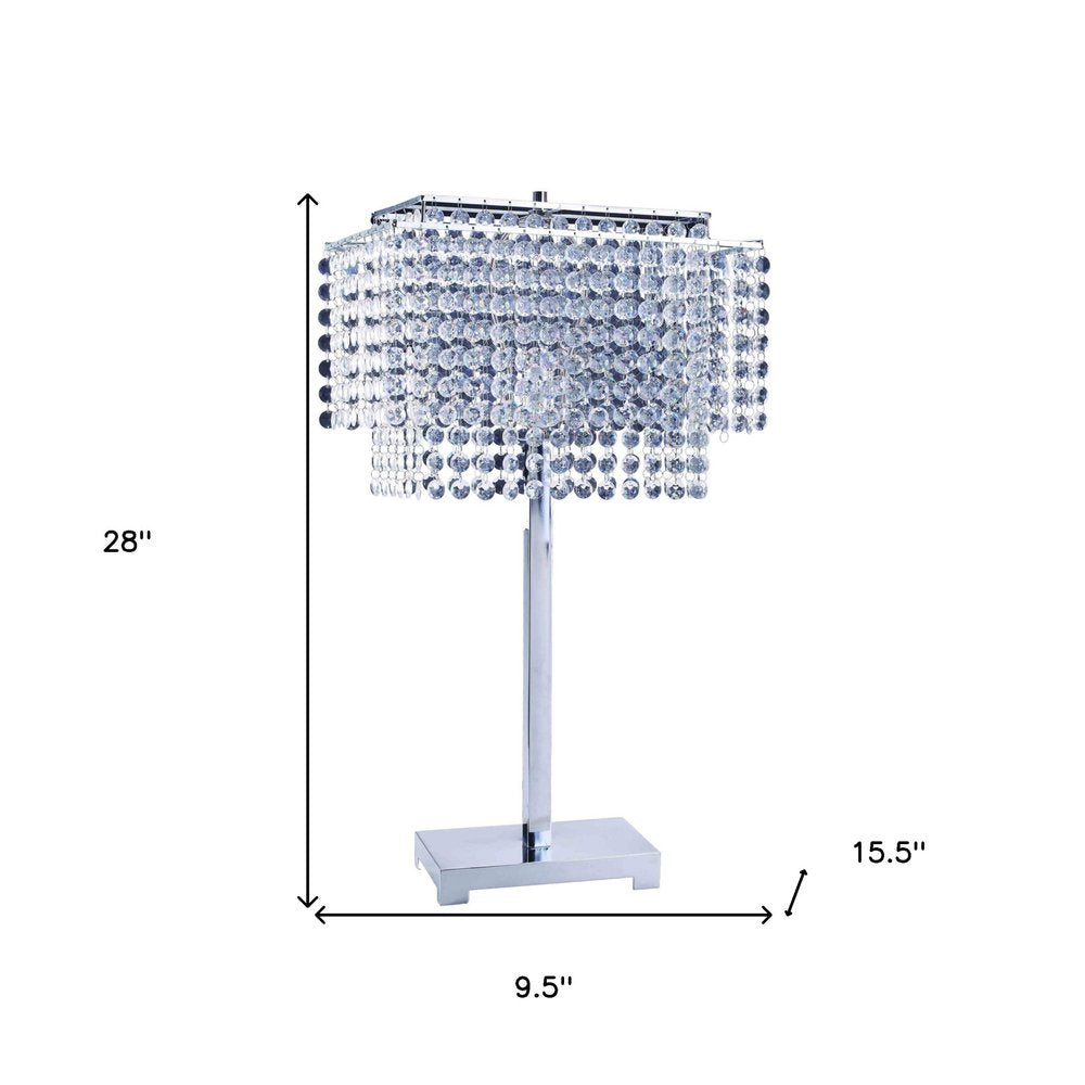 Bling Glam Faux Crystal Rectangular Table Lamp — view 5
